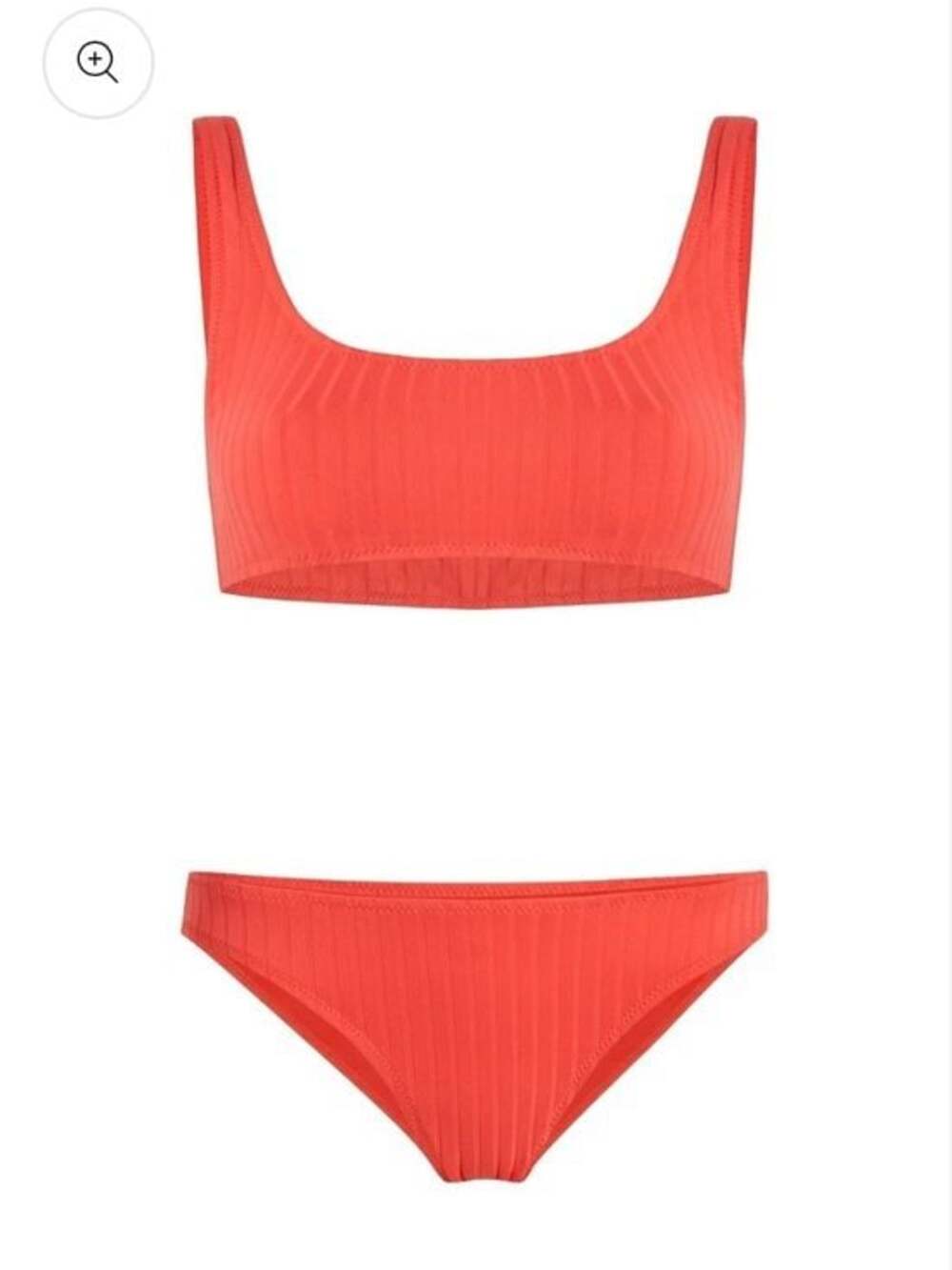 NWOT SOLID & STRIPED Coral Ribbed Scoop Bikini Set - Sz L